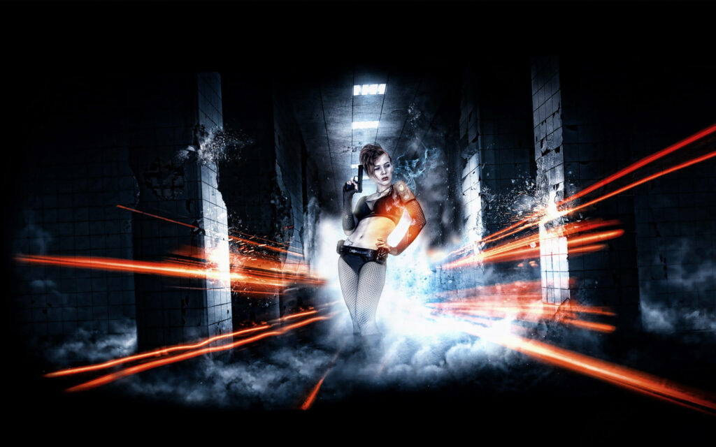 Fierce Woman in Dramatic Battlefield 3 Wallpaper Background