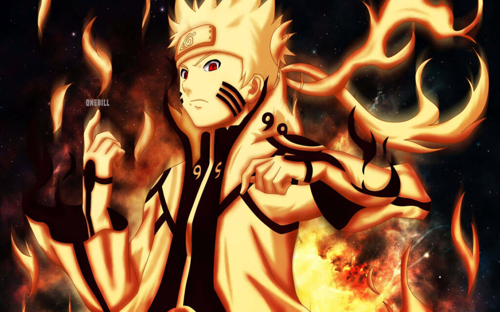 Naruto's Fierce Encounter: Unleashing the Power of the Nine-Tails! Wallpaper