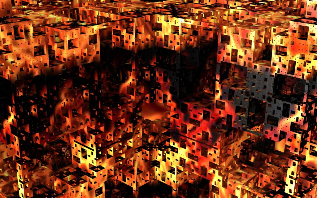 Fiery Abstract Geometry Wallpaper - High-Res 3480x2175 Background