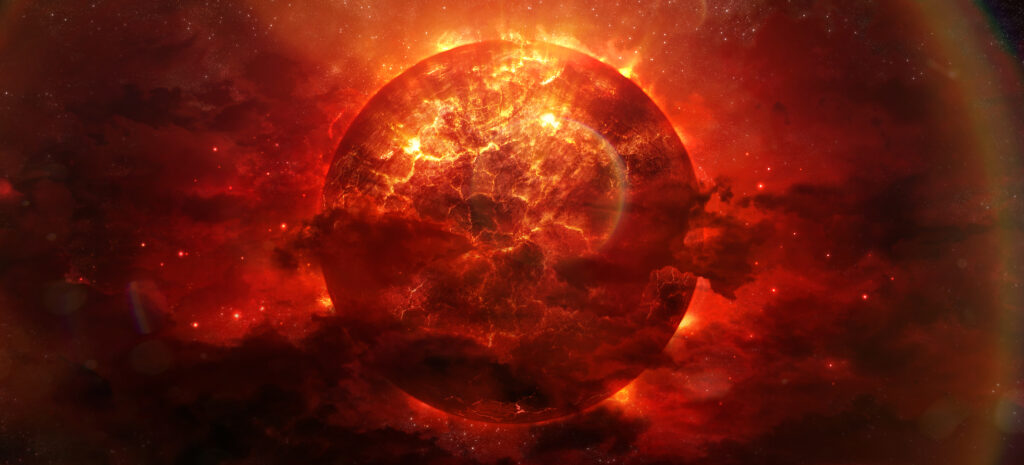 Vibrant Abstract Sphere Wallpaper - 4400x2000 Fiery Background