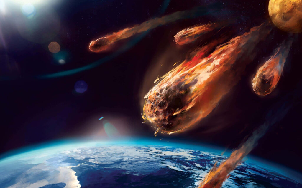 Fiery Asteroid Wallpaper: Stunning Cosmic Scene for Your Background