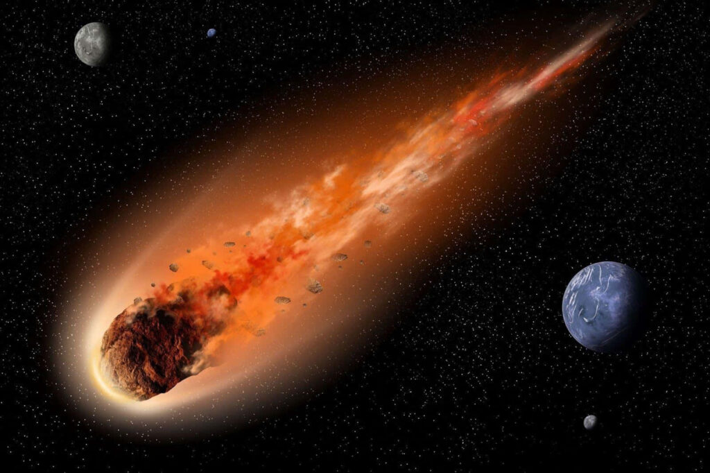 Mesmerizing Fiery Asteroid Wallpaper: Cosmic Space Background