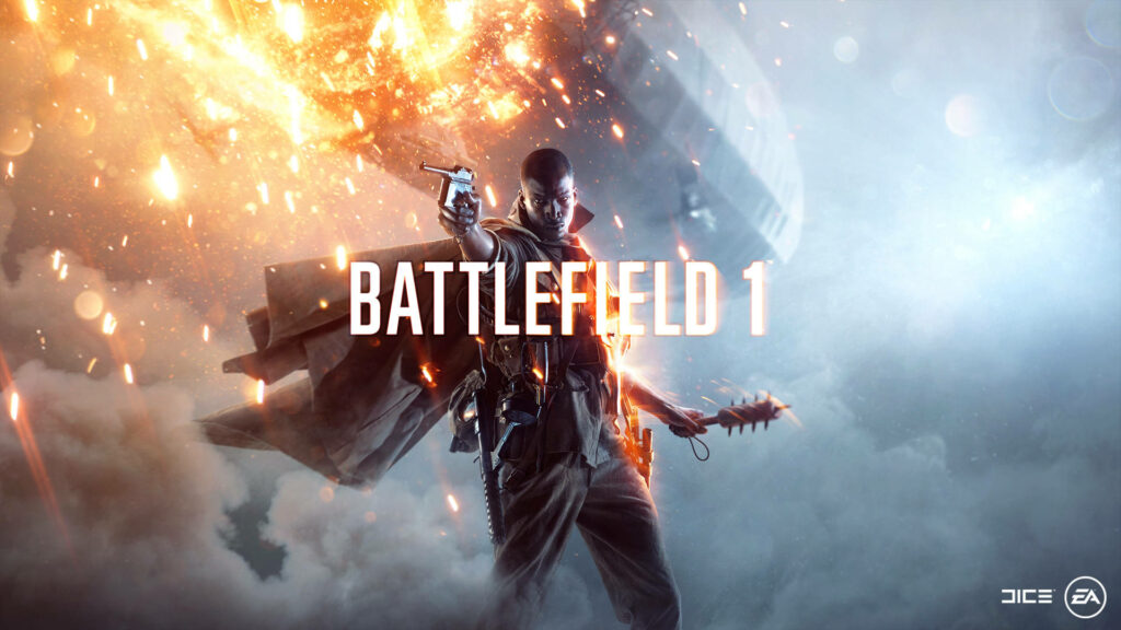 Blazing Valor: Clyde Blackburn Unleashes Courage in the Fiery Battlefield 1 Campaign Wallpaper