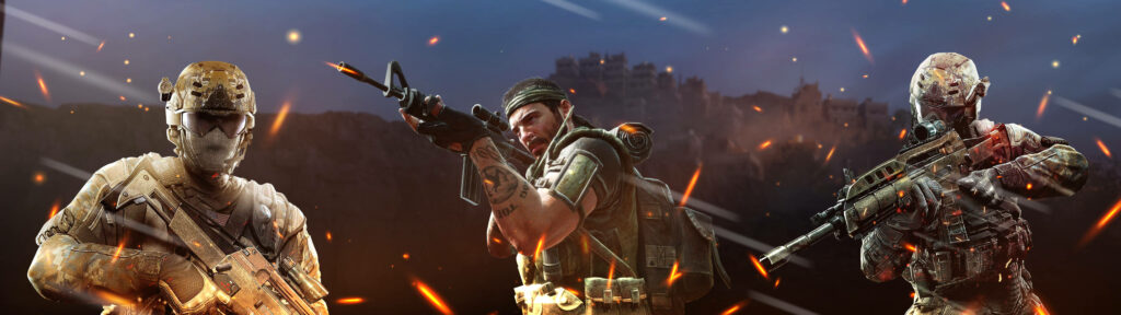 Fiery Battlefield: Sniper Elite Trio Engages in Deadly Combat Wallpaper