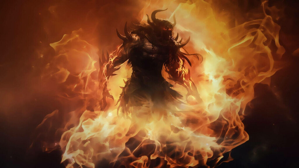 Fiery Charr Art Wallpaper from Guild Wars 2 - Dynamic Background