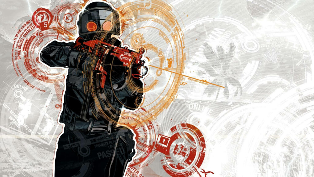 Intense Warrior: Unleashing Fiery Fury in Counter-Strike Global Offensive Wallpaper