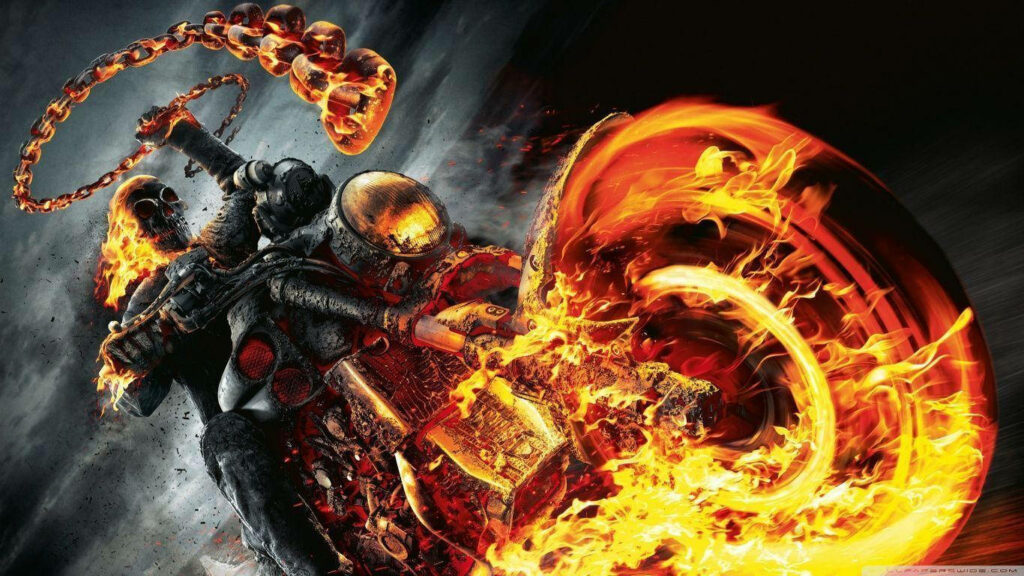 Ghost Rider: Roaring Through a Stylish Digital Universe Wallpaper