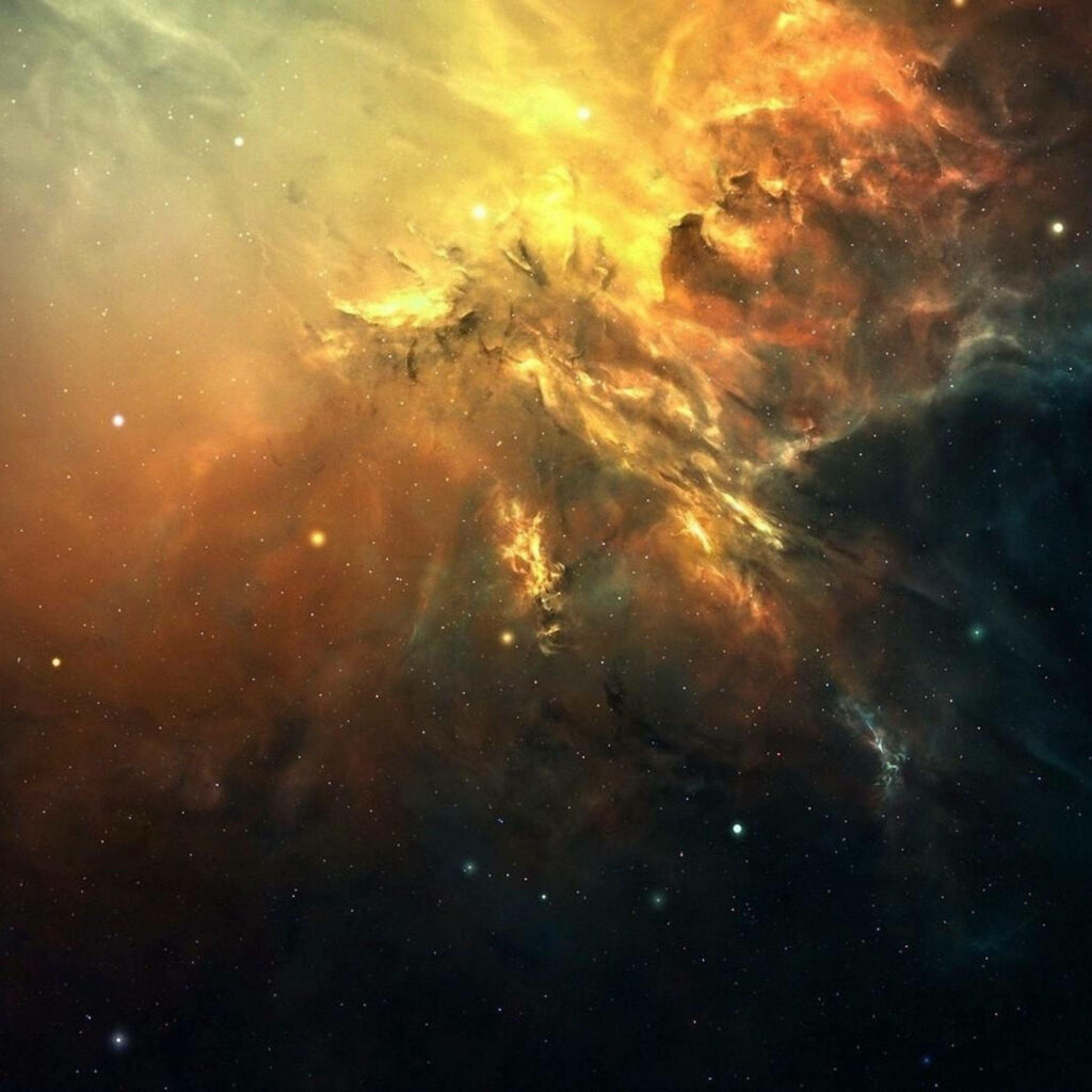 Fiery Cosmic Orange: Captivating iPad Pro Background Photo Wallpaper