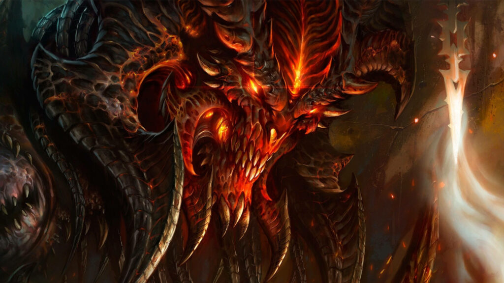 Fierce Diablo 3 Demon Wallpaper: Fiery Eyes & Menacing Horns