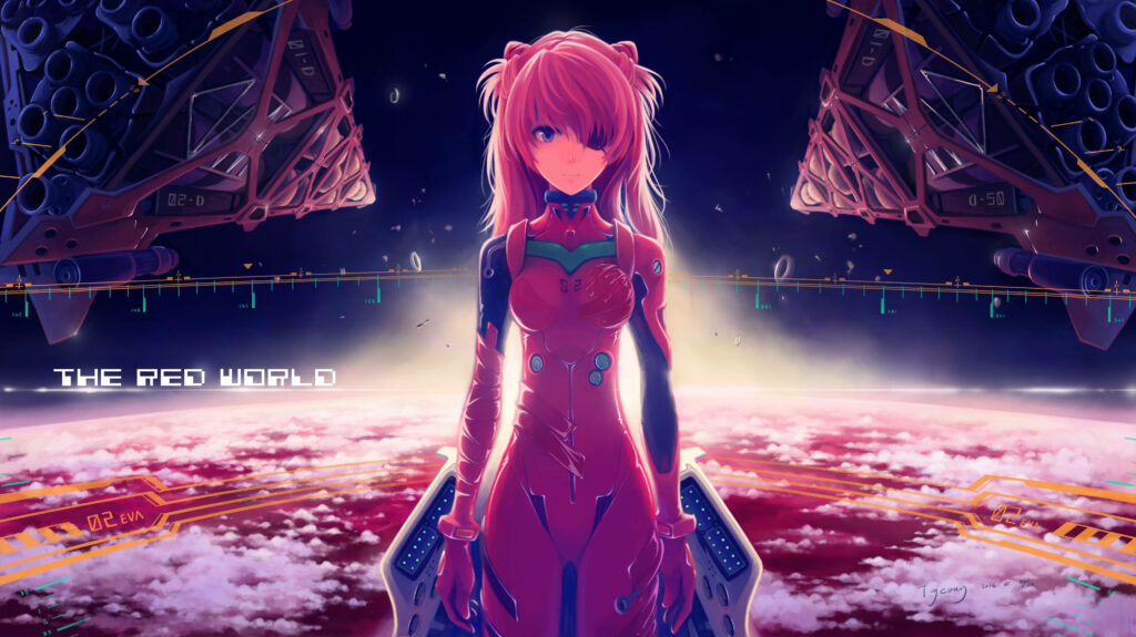 Fiery and Fierce: Asuka Langley Sohryu - The Unyielding Second Child of Evangelion Wallpaper