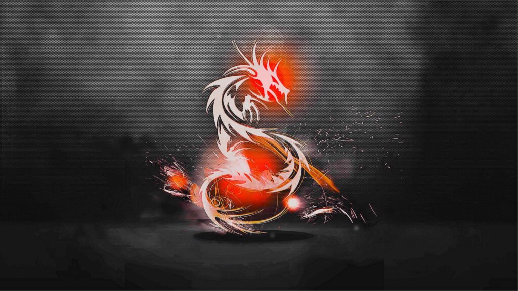 Fiery Dragon Wallpaper - 2560x1440 Dark Artistic Background