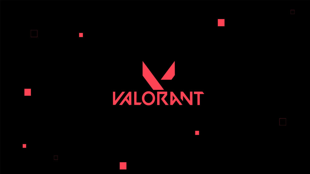 Bold and Striking: The Red Valorant Emblem Enveloped in Black Wallpaper