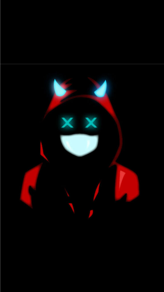 The Enigmatic Devil: Illuminated Horns in Shadows Wallpaper