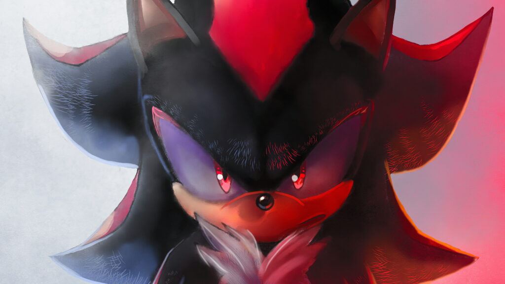 Sonic and Shadow: The Epic Encounter in HD Wallpaper Featuring Fiery Red-Eyed Glory
