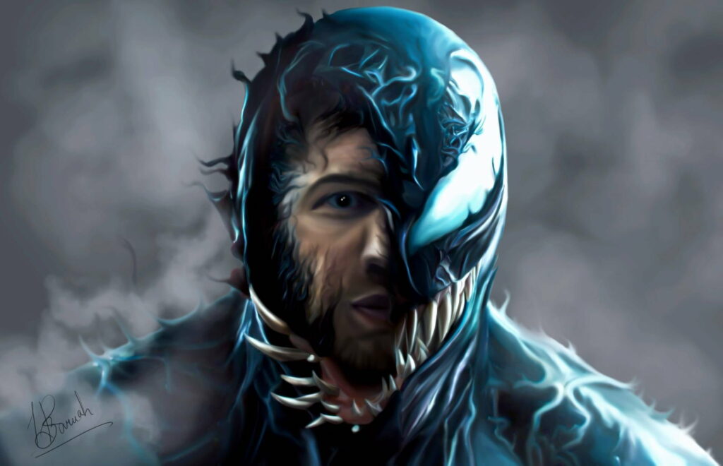 Marvel's Venom: Electrifying Superhero Artwork Takes Center Stage Wallpaper