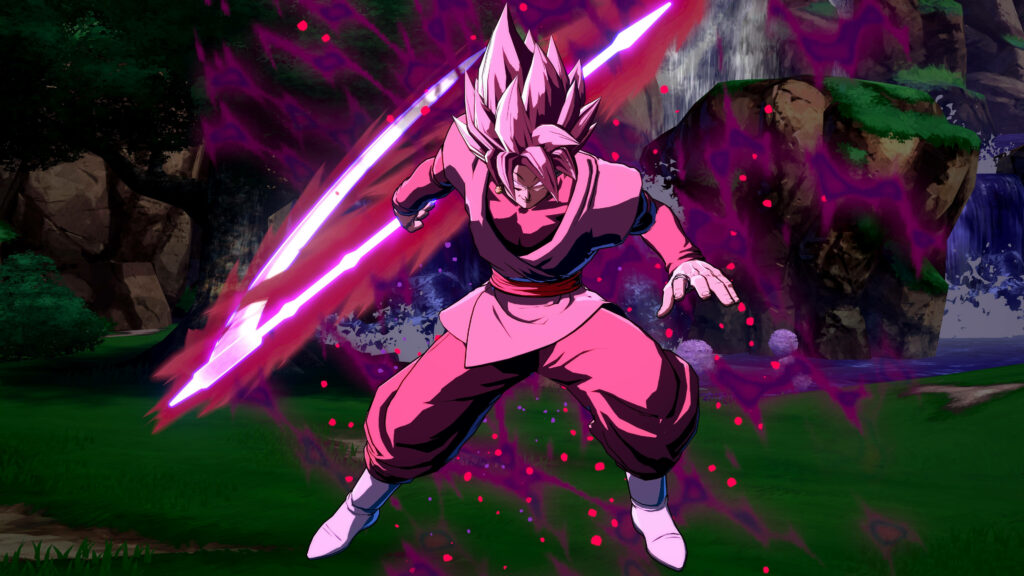 Powerful Fusion: Black Goku Unleashes The Deadly Pink Scythes Wallpaper