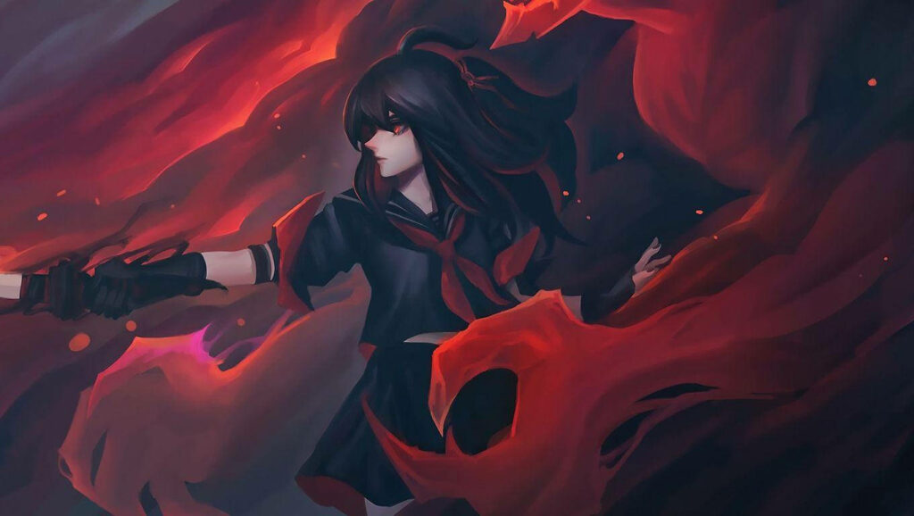 The Fiery Guardian: A Battle for Survival in the Anime World Wallpaper
