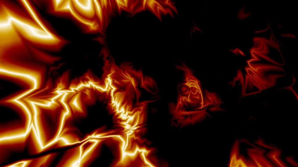 Fiery Abstract Wallpaper: Intense Red & Orange Patterns on Dark Background