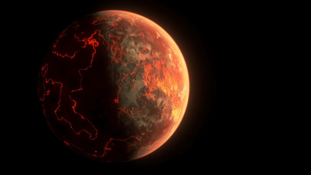Fiery Mars Wallpaper: Captivating Molten Textures on Dark Background