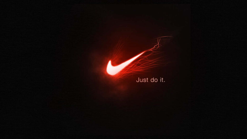 Fiery Nike Logo Wallpaper: Just Do It on Dark Background