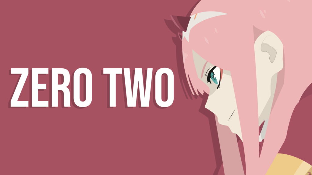 Fierce Love: Zero Two and Hiro Embracing Boundless Passion in a Vibrant Anime Portrait Wallpaper