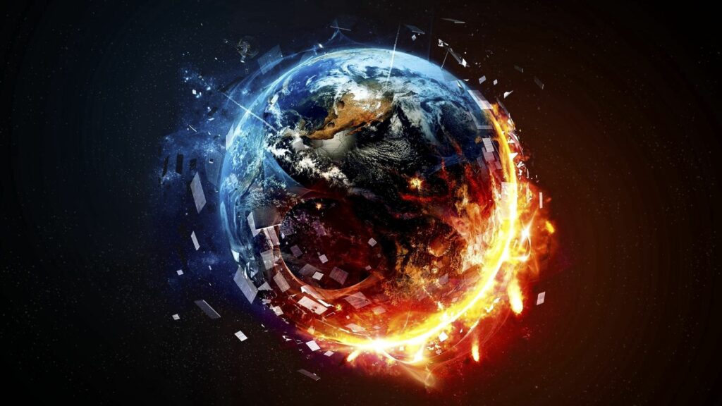 Stunning Abstract Planet Wallpaper: Fiery Energy & Glowing Rays