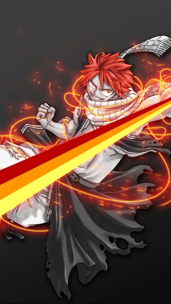 Fiery Red-Haired Hero Wallpaper | Fairy Tail Inspired Background