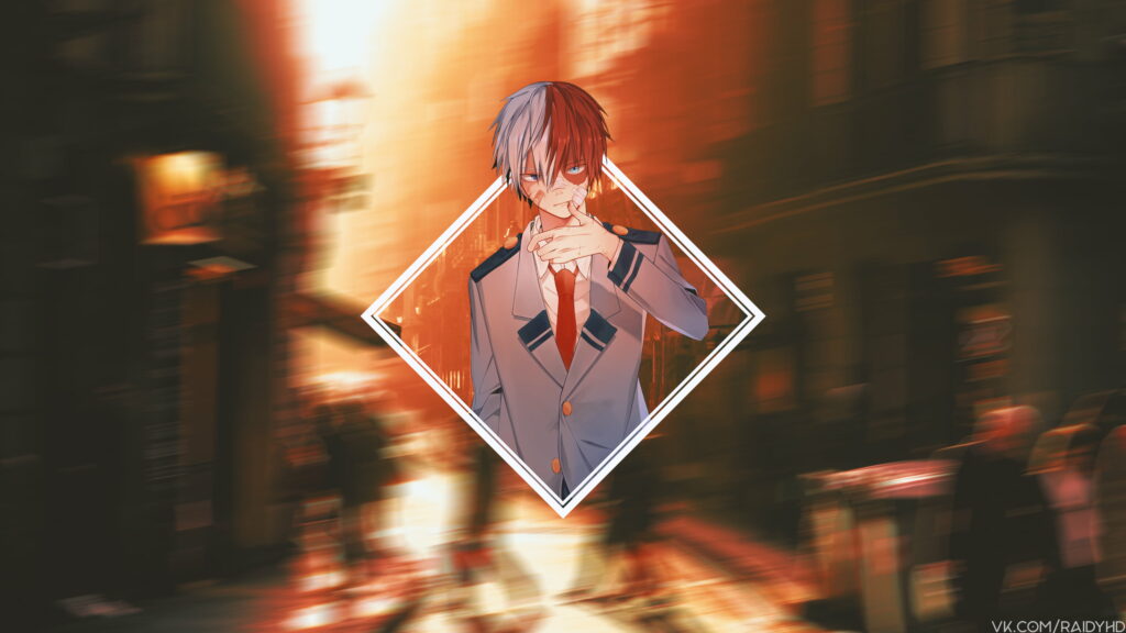 Fiery Coolness: Shoto Todoroki in Stunning 4K Ultra HD Wallpaper