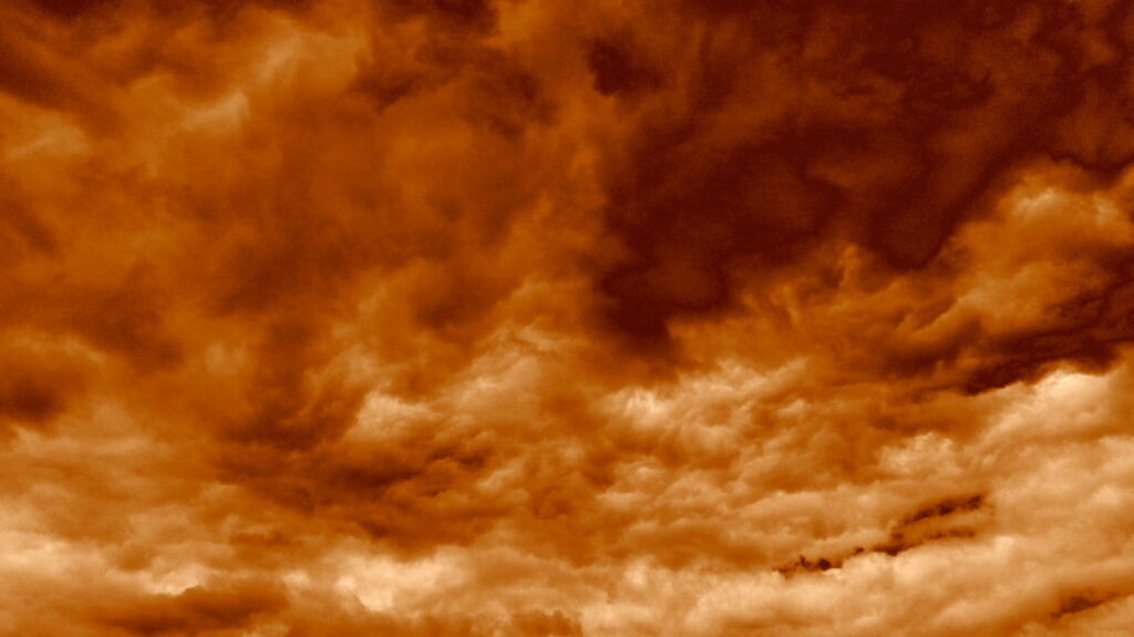 Fiery Clouds HD Wallpaper: Dramatic Burning Sky Background