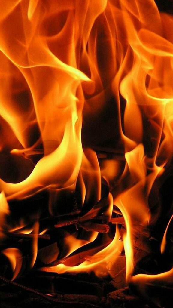 Fiery Flare: Captivating iPhone Wallpaper of Vivid Burning Flames