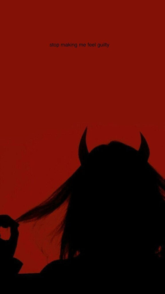 Red-Hued Devil's Shadow: Captivating Iphone Baddie Background Wallpaper