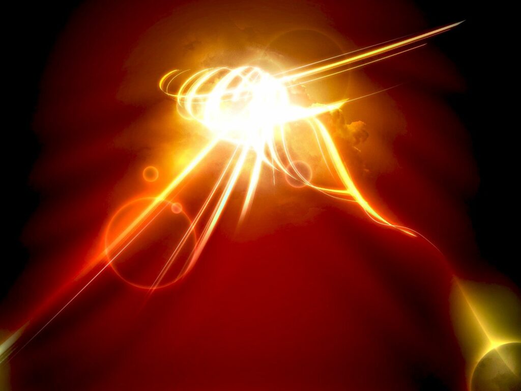 Dynamic Fiery Wallpaper with Intertwining Lines and Vibrant Colors