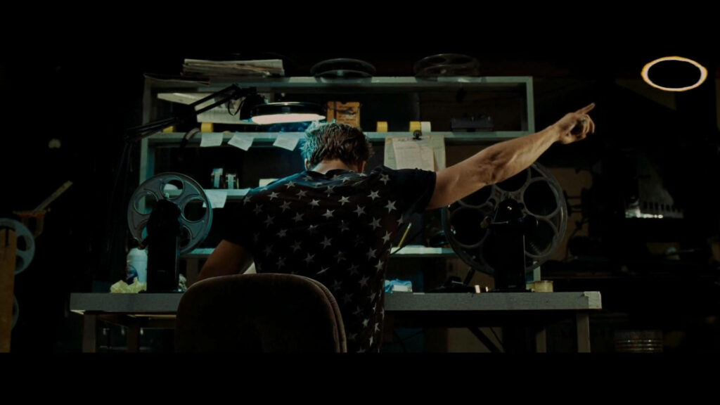 Fight Club Wallpaper: The Narrator in a Dark, Dramatic Workspace