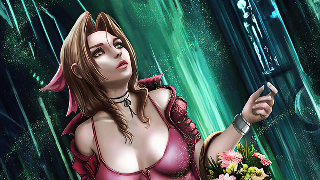 Enchanting Fantasy Female Character with Pink Hair Tips in Mystical Forest Artwork Wallpaper