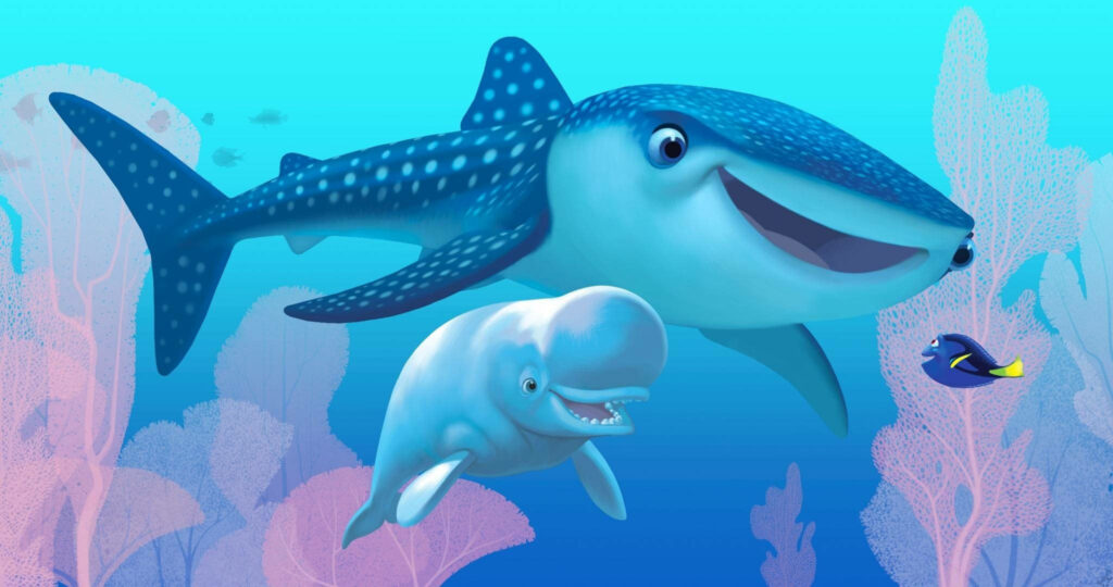 Vibrant Finding Dory Wallpaper with Bailey, Destiny & Coral Scene