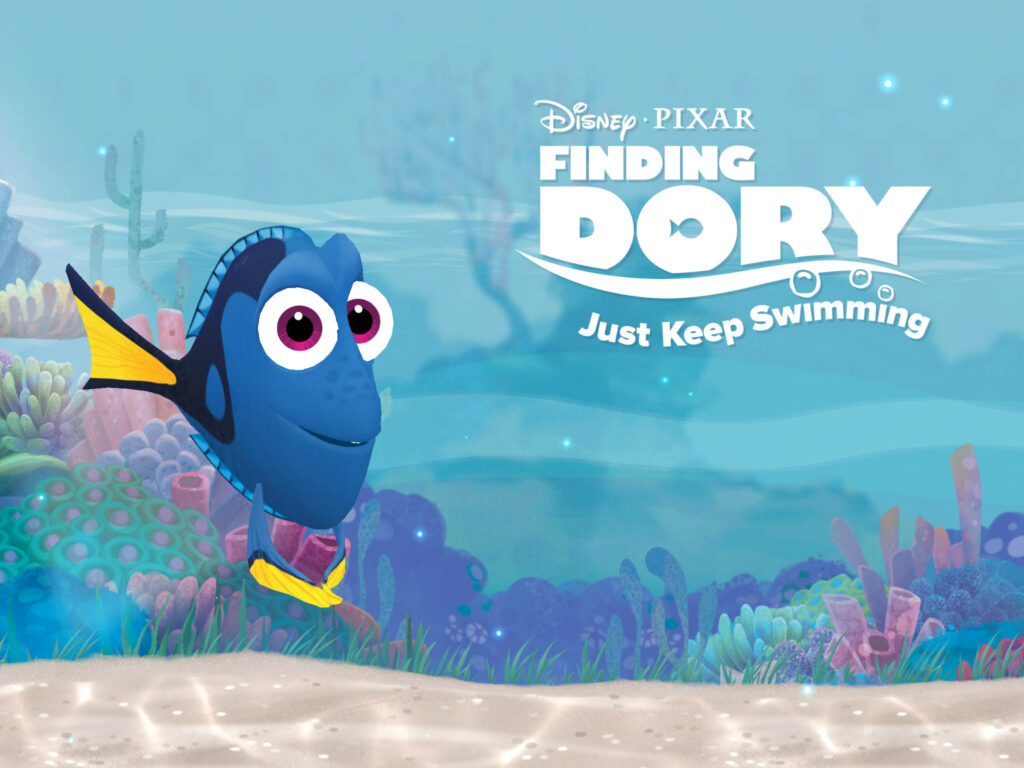 Finding Dory Wallpaper: Just Keep Swimming Blue Tang Fish Background