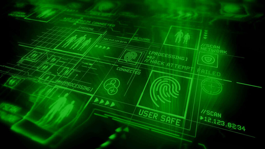 Fingerprint Encryption: Safeguarding Confidential Data in Cyber Security Landscape Wallpaper