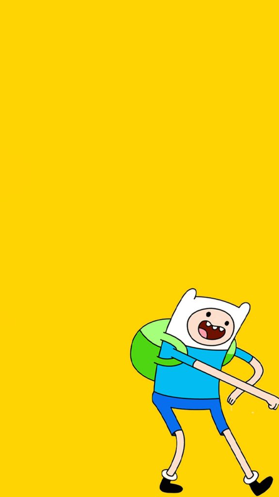 Finn the Human wallpaper bright yellow background vibrant Adventure Time cartoon character