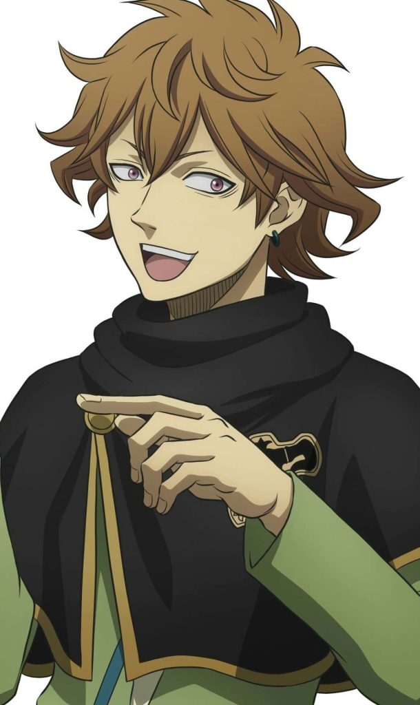 Vibrant Finral Roulacase Black Clover portrait with messy hair purple eyes Black Bull cloak wallpaper