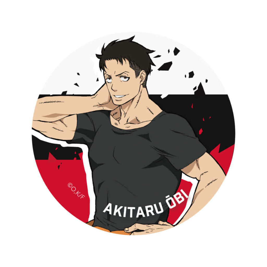 Fire Captain Akitaru Ōbi confidently posing dynamic wallpaper showcasing strong anime character