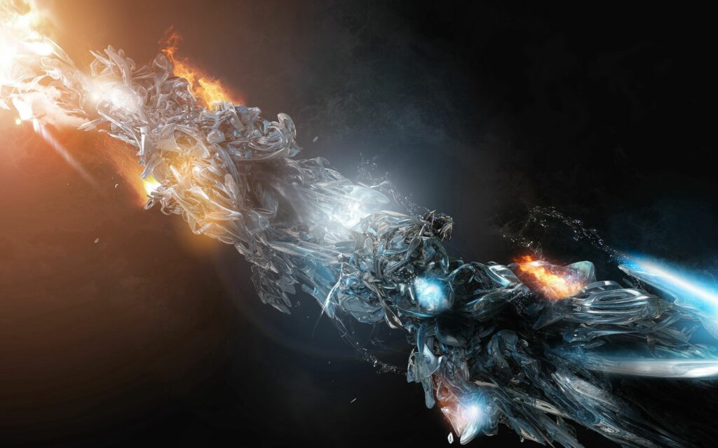 Dynamic Fire and Ice Abstract Wallpaper - 2560x1600 Background