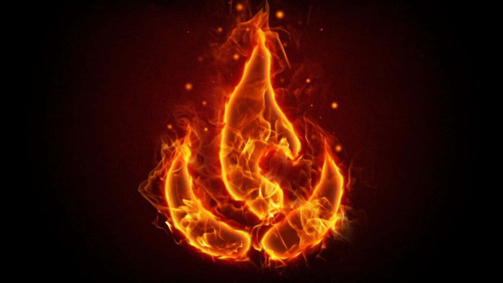 Vibrant Fire Nation Symbol Wallpaper on Black Background