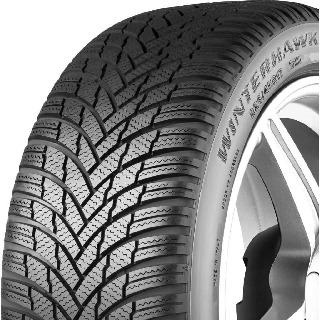 Firestone Winterhawk tire 225 45R17 91H with detailed winter tread studio photo wallpaper