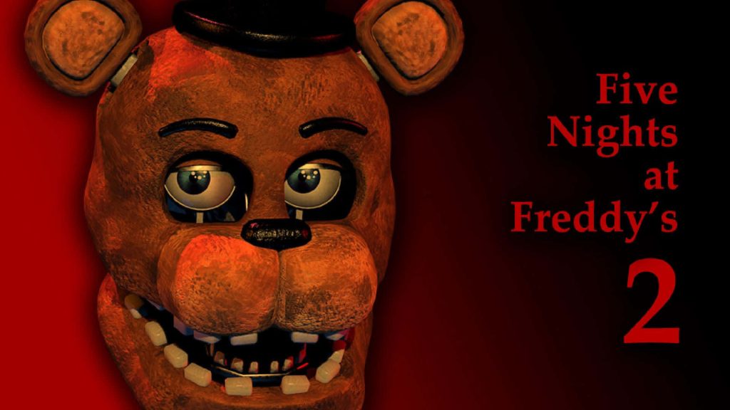 Close-up of withered Freddy Fazbear animatronic in dark red lighting Five Nights at Freddy's 2 wallpaper