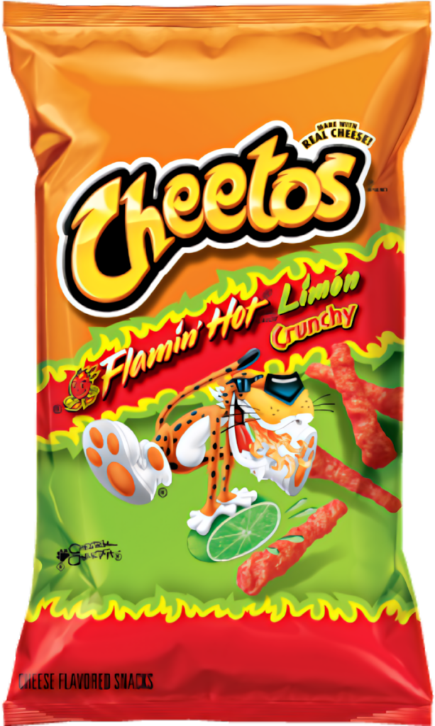Vibrant Flamin' Hot Limon Cheetos Wallpaper Background Design