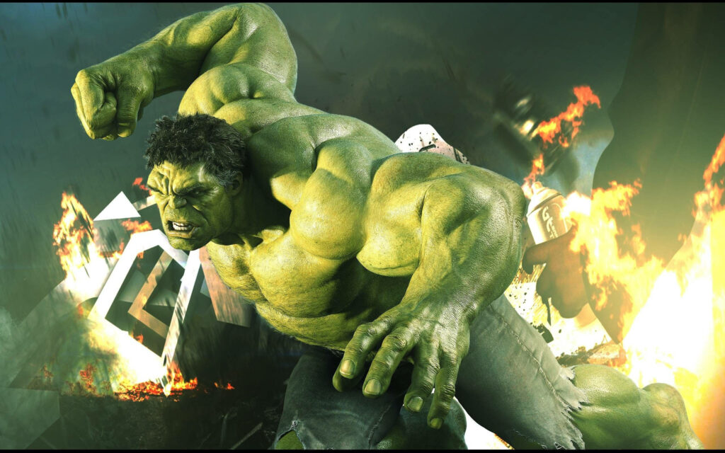 Fiery Fury: An Incredible Hulk Wallpaper