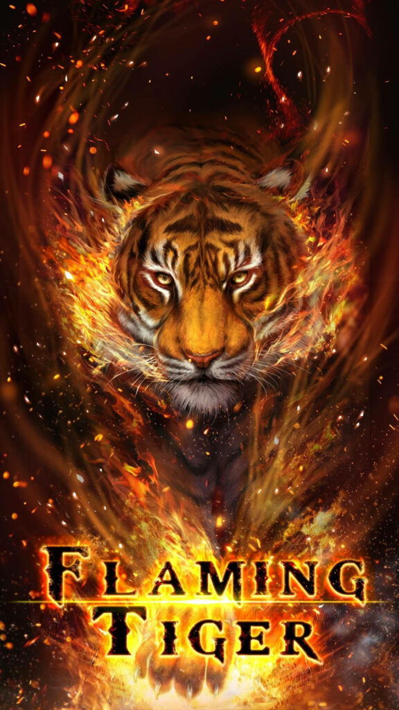 Flaming Tiger Dynamic Wallpaper: Fierce & Fiery Background Design