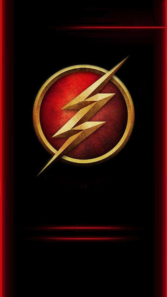 Flash lightning logo on dark background with bold red and gold accents dynamic wallpaper