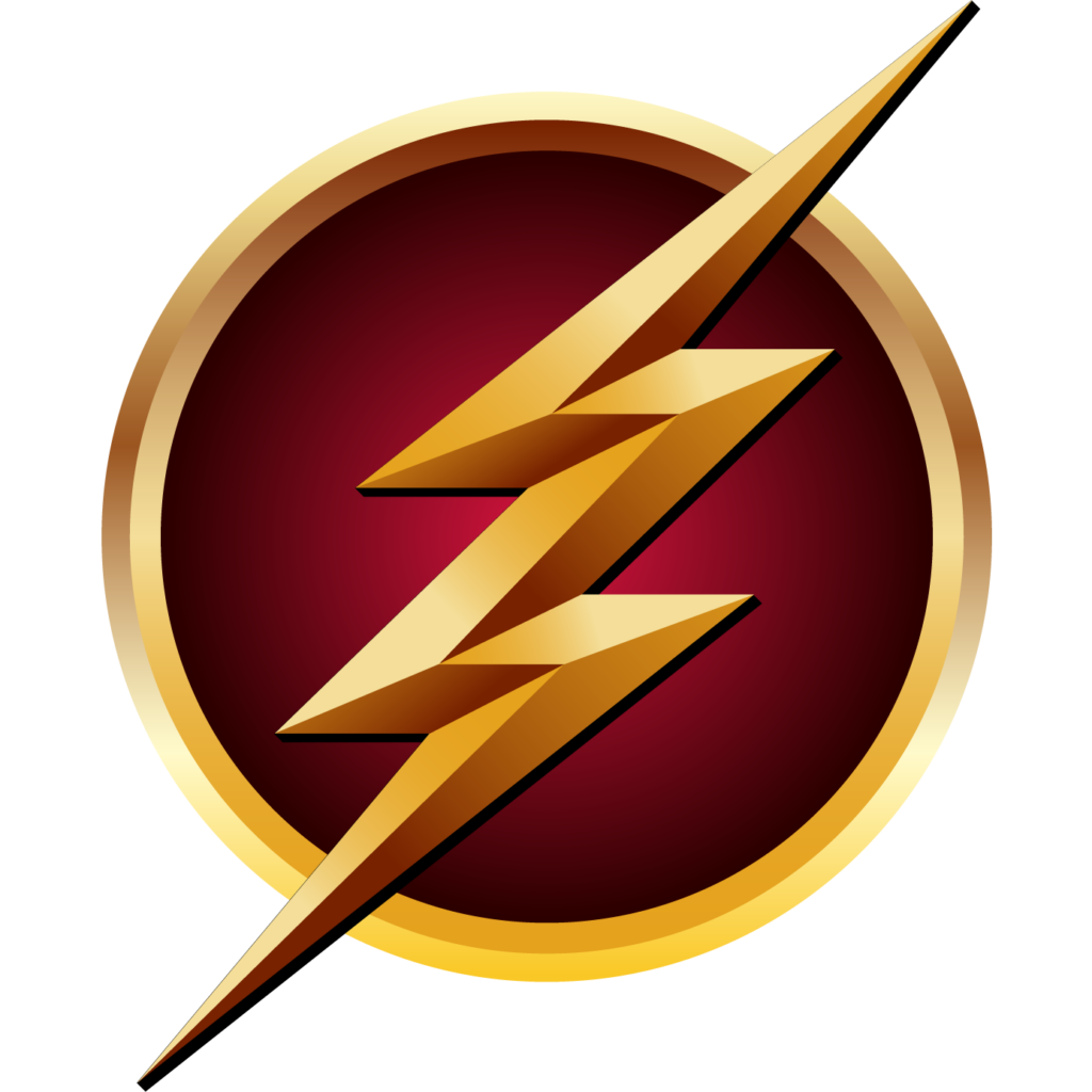 Flash Wallpaper: Golden Lightning Bolt on Red Background