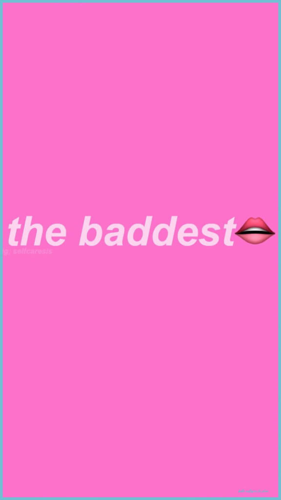 Glamorous Social Media Personality Posing With Lip Emoji on Stylish Pink Backdrop Wallpaper